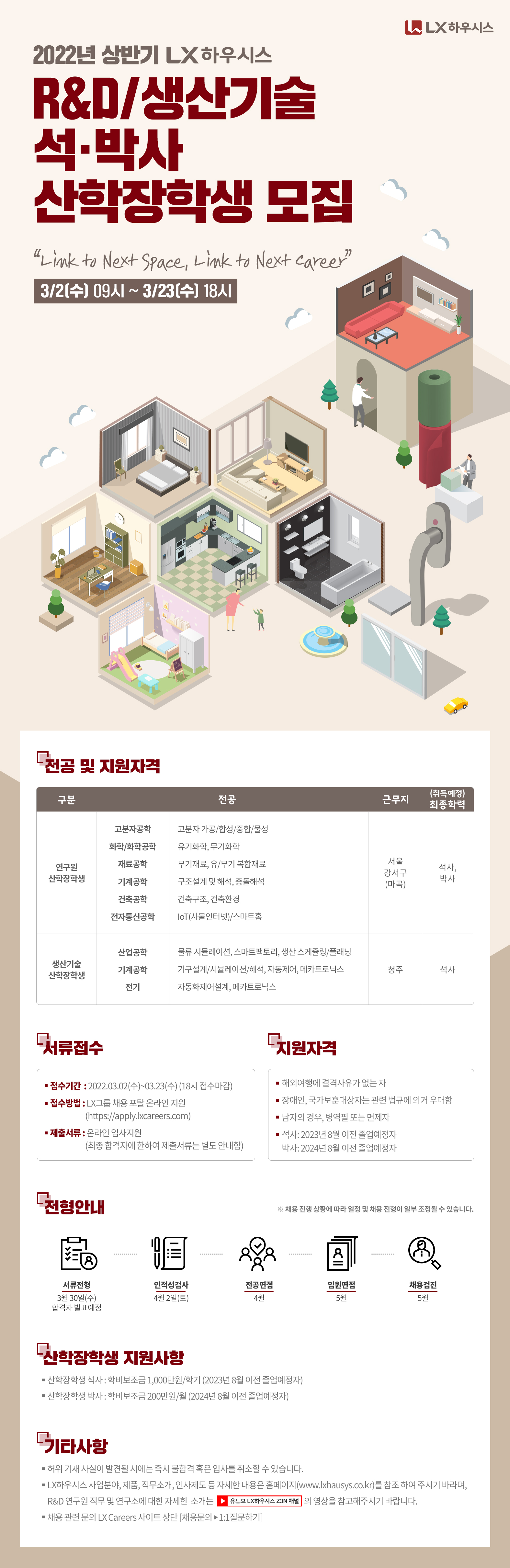 LX하우시스 R&D 산학장학생 / 생산기술 산학장학생