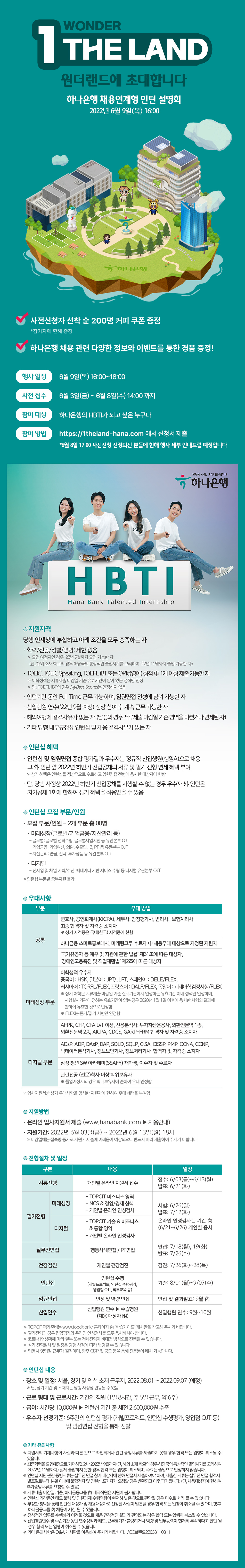 하나은행 채용공고 채용연계형 인턴 모집 | 자소서 문항, 지원자 스펙 분석까지