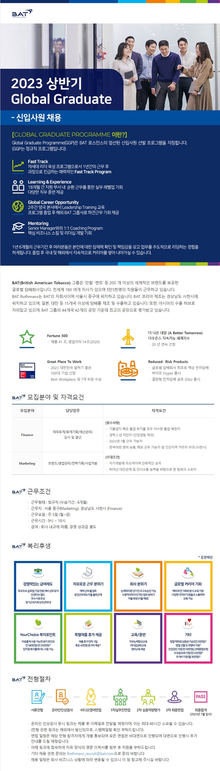 BAT 로스만스 채용공고 - 2023 상반기 Global Graduate 신입사원 채용 | 자소서 문항, 지원자 스펙 분석까지