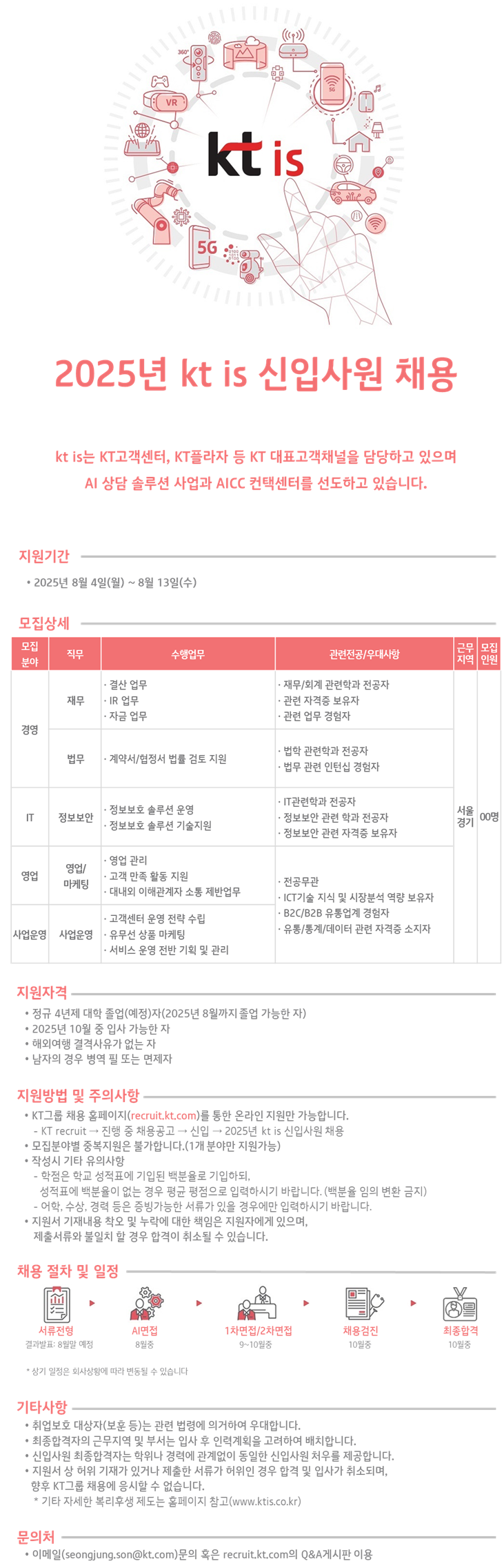 KT is 2025년 신입사원 채용
