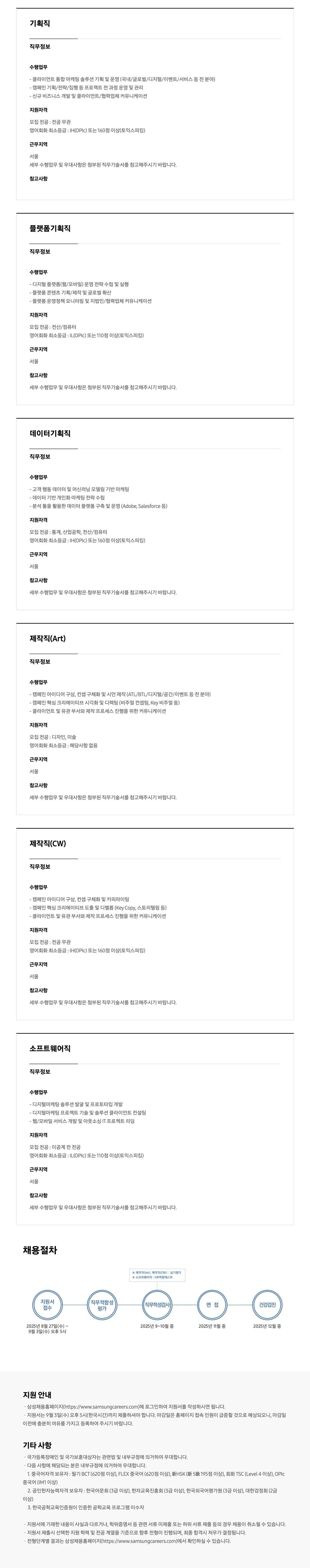 제일기획 채용공고 2025년 하반기 3급 신입사원 채용 공고 | 자소서 문항, 지원자 스펙 분석까지