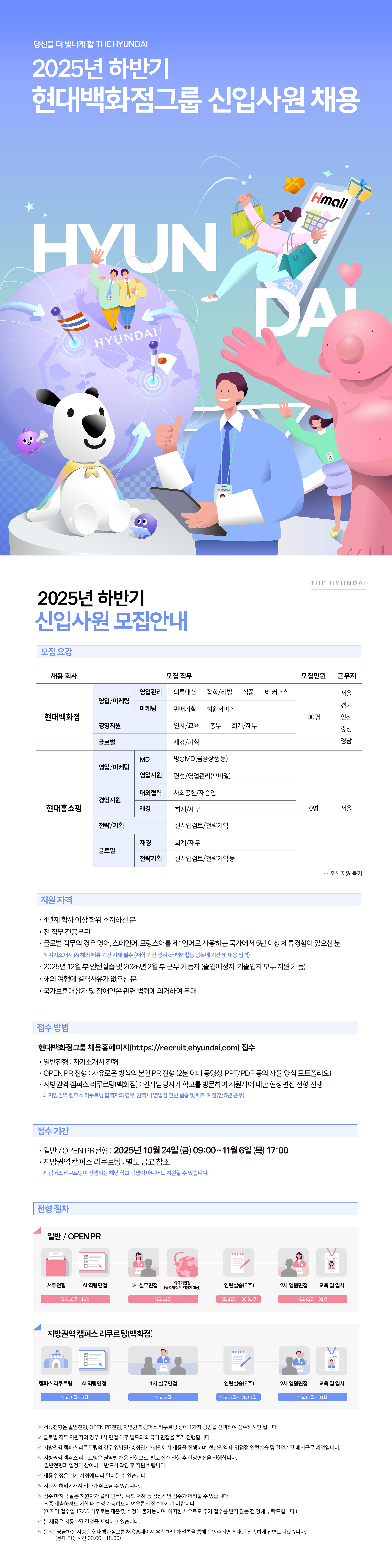 현대백화점그룹 2025년 하반기 신입사원 채용