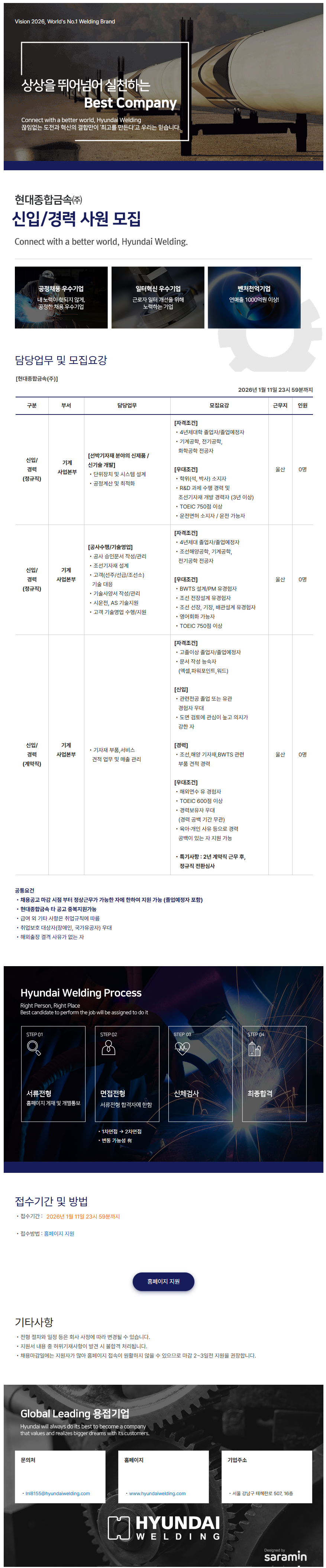 현대종합금속 신입/경력사원 모집