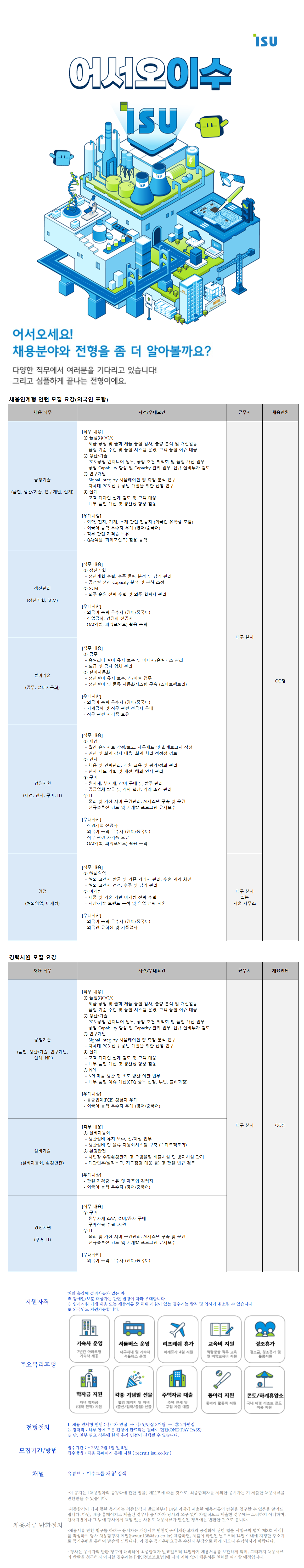 이수페타시스 2026 채용연계형 인턴 및 경력사원 채용(외국인 포함)