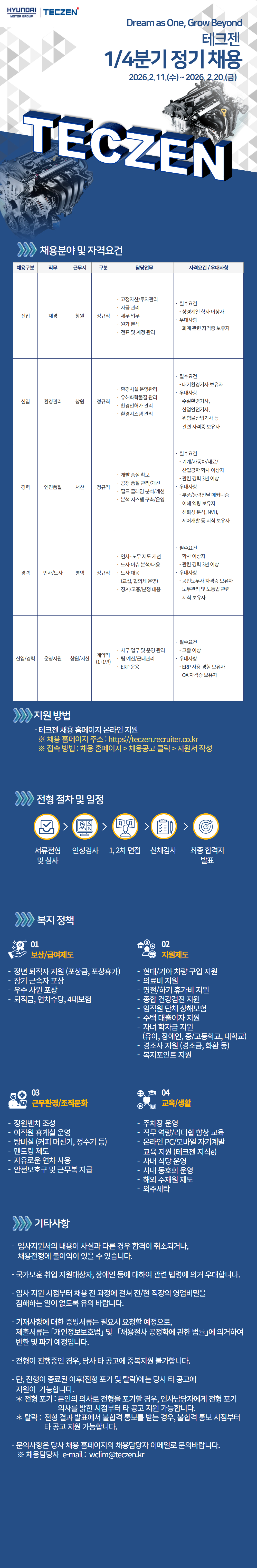 테크젠 1/4분기 정기채용