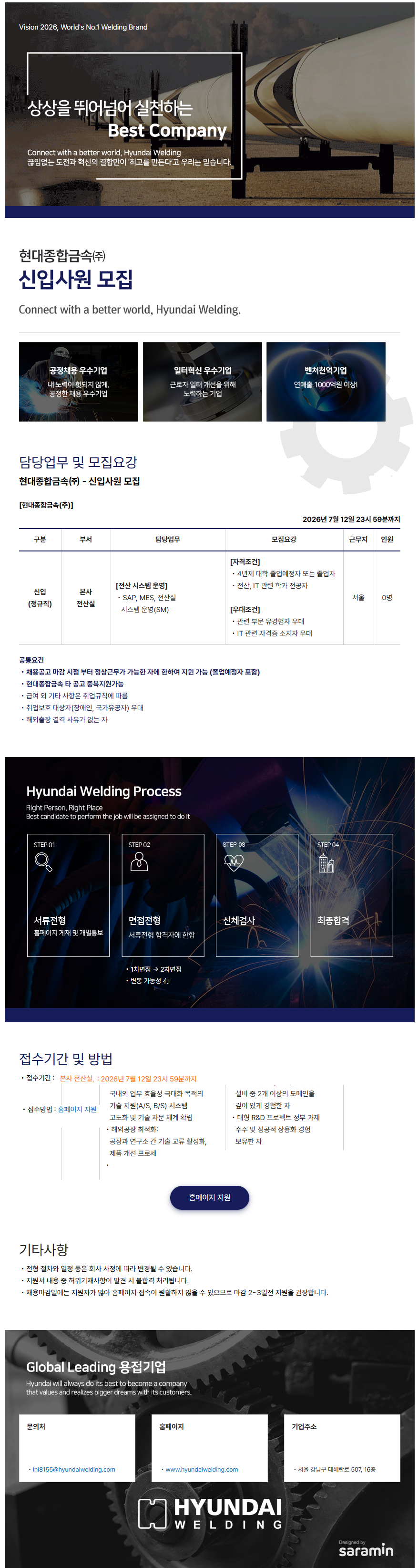 현대종합금속 전산실 신입사원 모집
