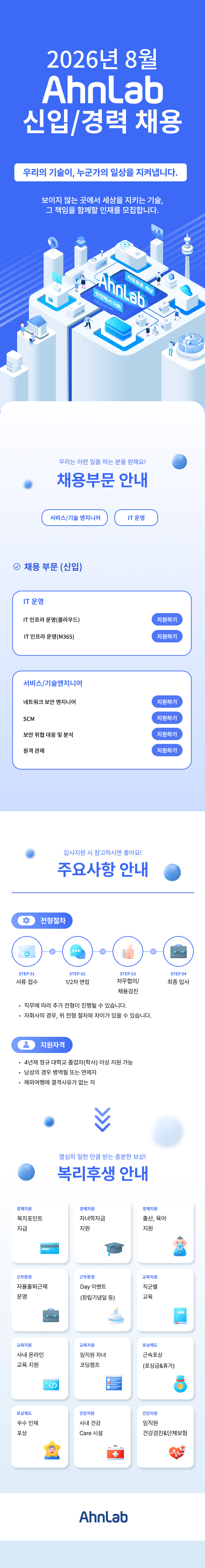 안랩 2026년 8월 신입/경력 채용