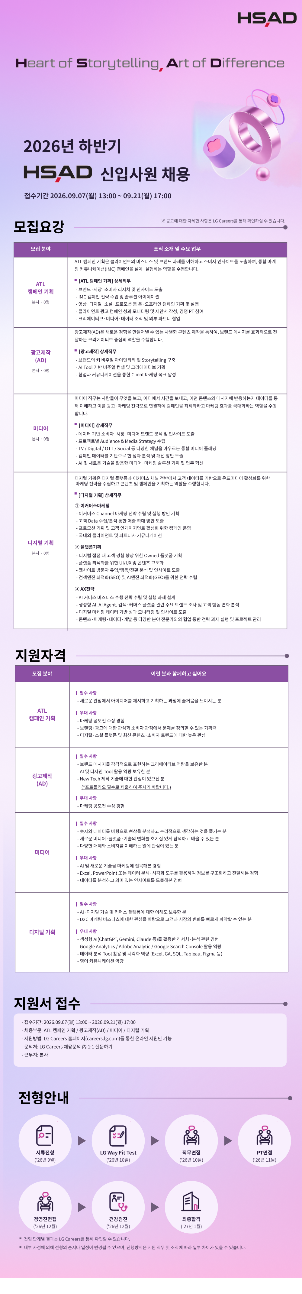 HSAD 2026년 하반기 신입사원 채용