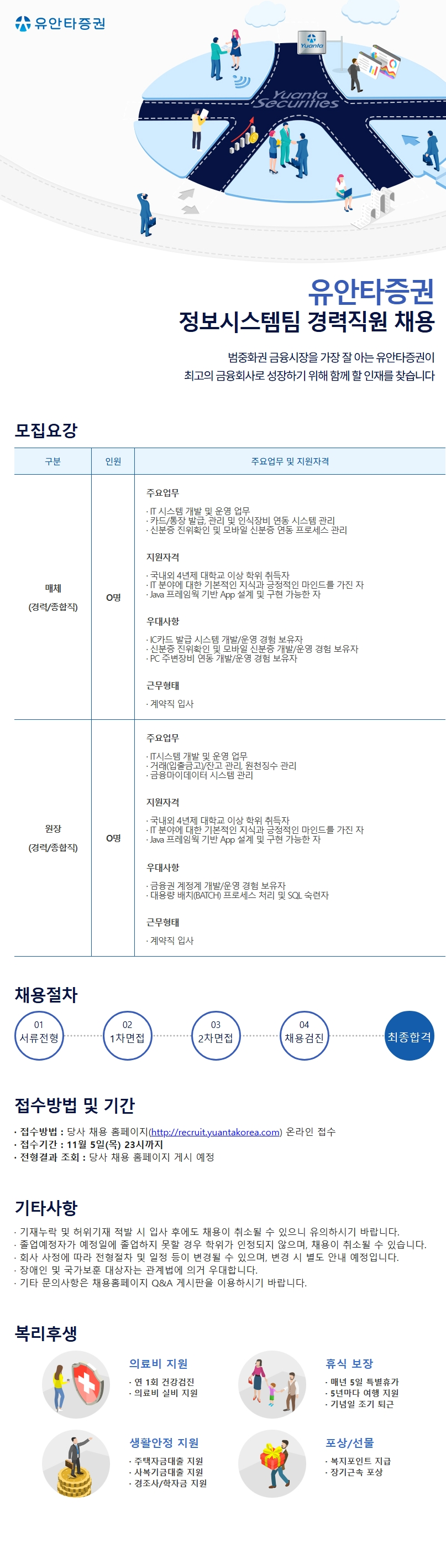 유안타증권 정보시스템팀 경력직원 채용
